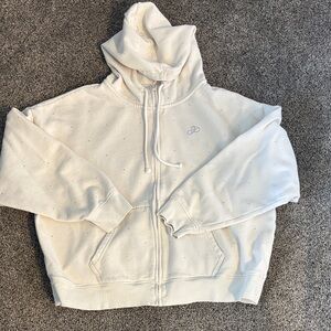 PINK Victoria's Secret Cream Bling Zip-Up Hoodie